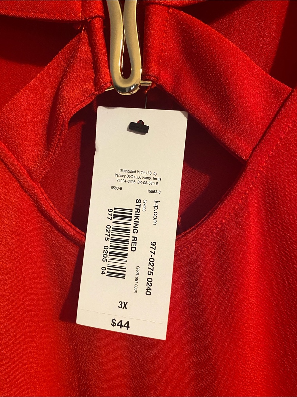 BOLD elements Red Cold-Shoulder Keyhole Blouse - Picture 4 of 9